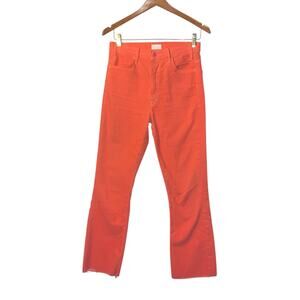 Mother The Hustler Ankle Fray Corduroy Pants Crop Raw Hem  sz 28